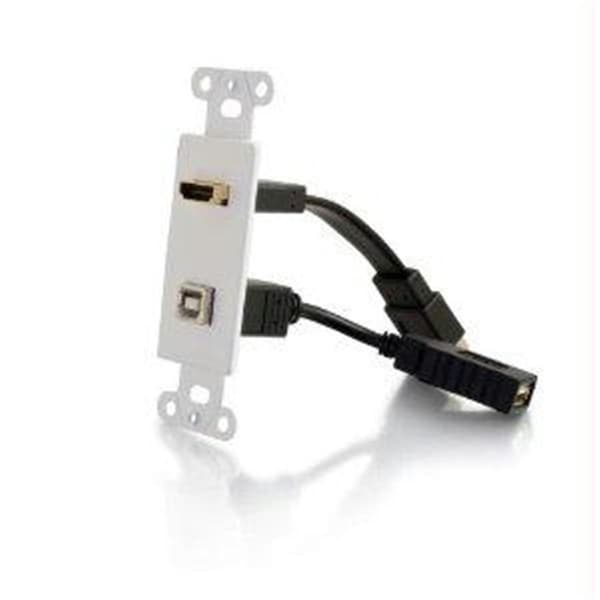Cb Distributing Hdmi And Usb Pass-through Decora Style Wall Plate - White - ST131823 - main